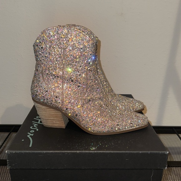 Betsy Johnson Diva Cowboy Boots in Rhinestone - Picture 2 of 4